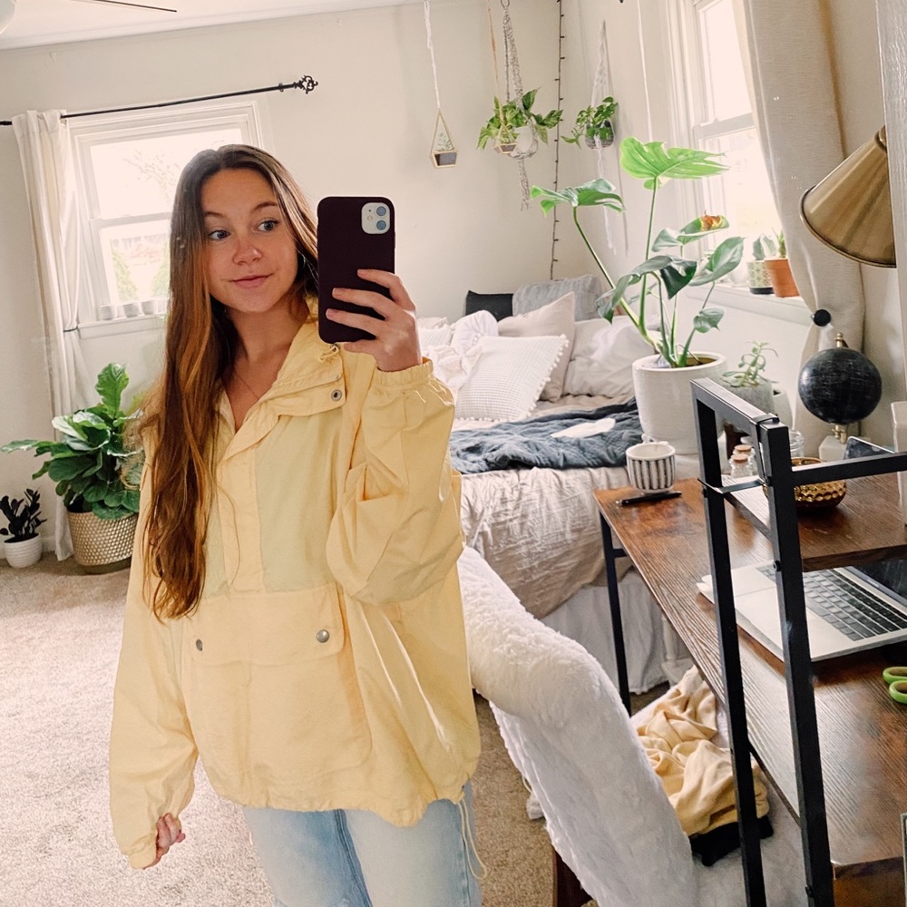Yellow rain jacket